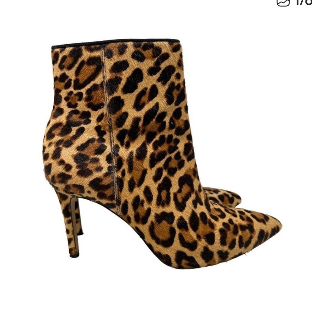 Madden Girl Leopard Ankle Booties Size 7 Pointed Toe Stiletto Heels